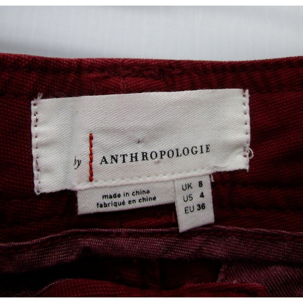 Anthropologie Red Pants with Patterned Trim - Picture 8 of 11